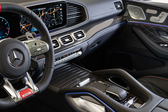 Leather lower section of dashboard