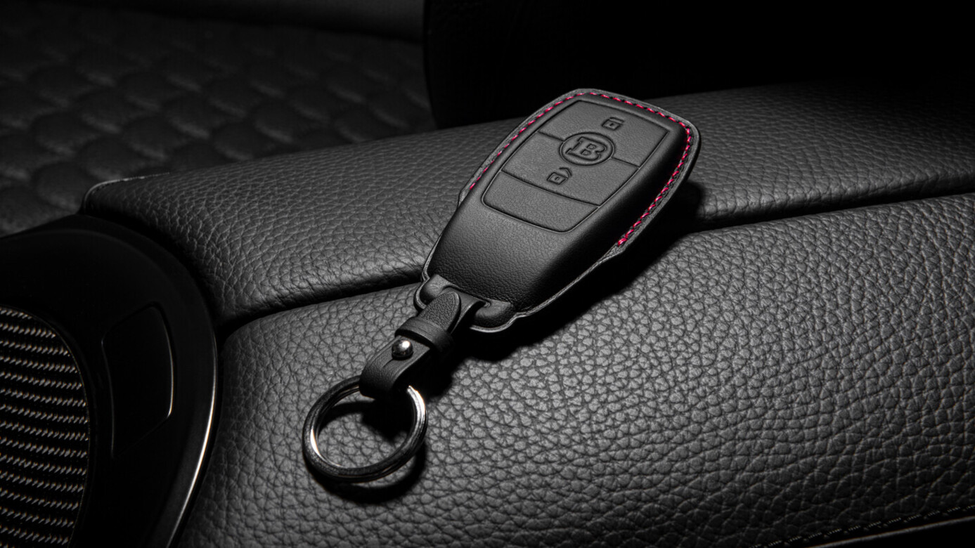 Leather Key Cover Black-Red