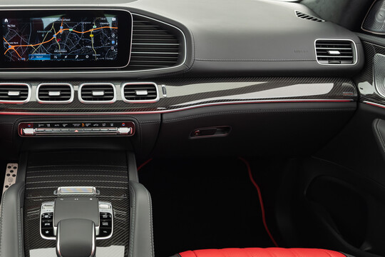 Leather lower section of dashboard